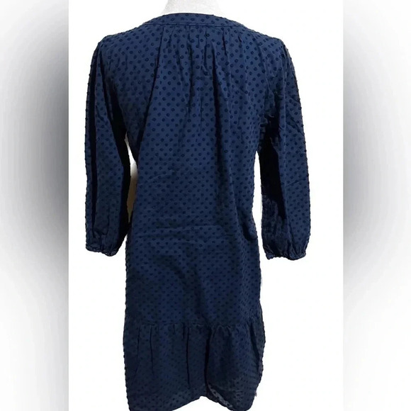 Loft Henley Flounce blue Shirtdress small - Picture 5 of 8